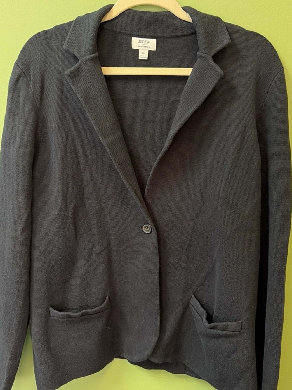 J. Crew Black Knit Notch-Lapel Blazer